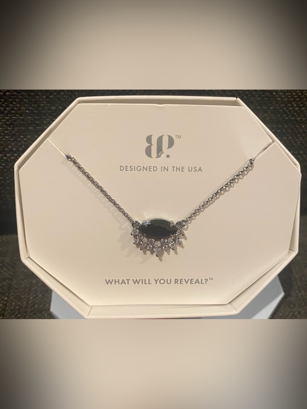 Bomb Party Necklace with Black Onyx & Cubic Zirconia stones. NWT MSRP $120